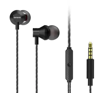 Słuchawki przewodowe Aiwa ESTM-50BK Dokanałowe Mikrofon Czarny