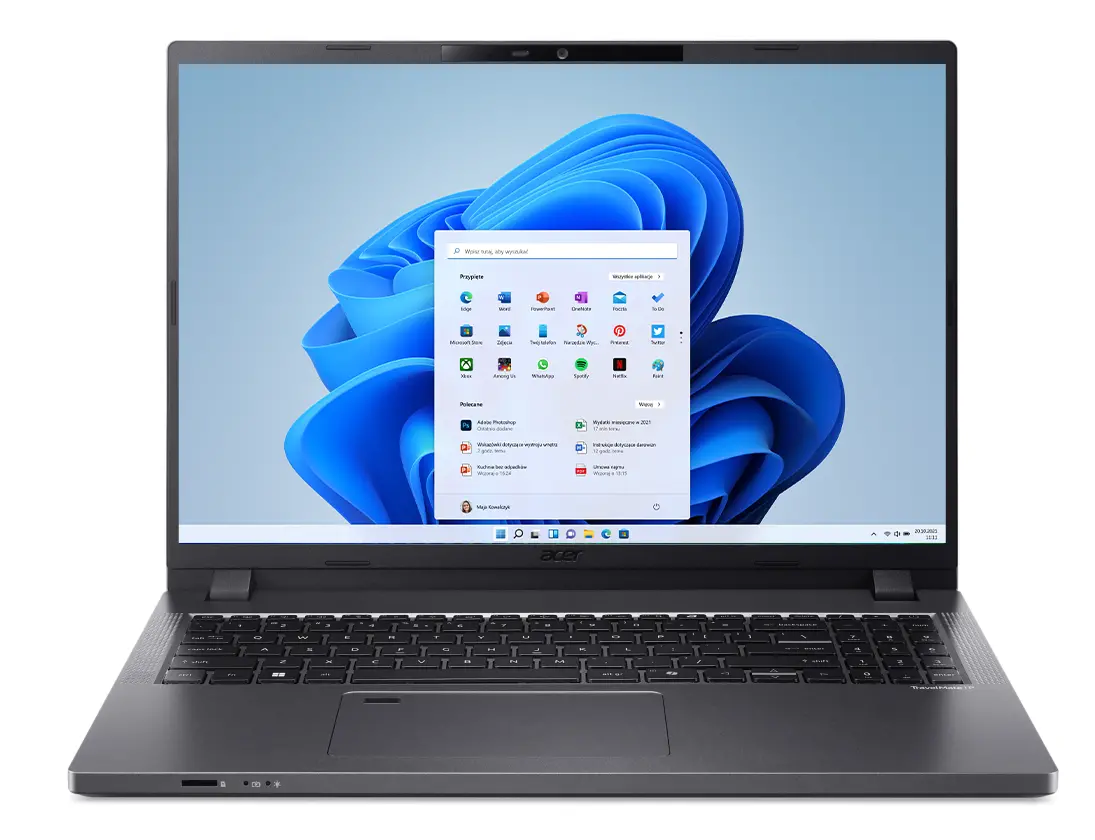 Laptop biznesowy Acer TravelMate P2 16 TMP216-41-TCO 16" R5 7535U 16GB RAM 512GB Dysk SSD Win11 Pro Szary