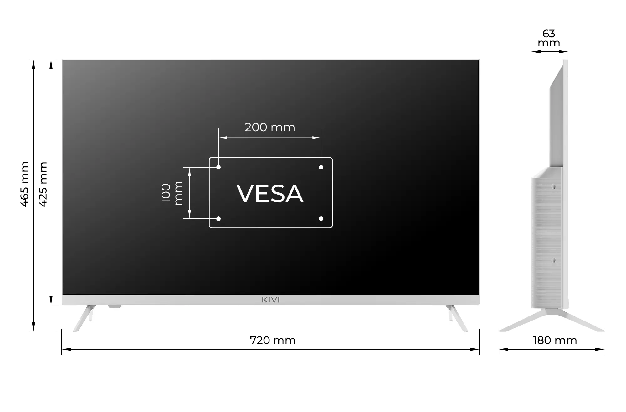 Telewizor KIVI 32H760QW 32" LED HD Ready Android TV DVB-T2