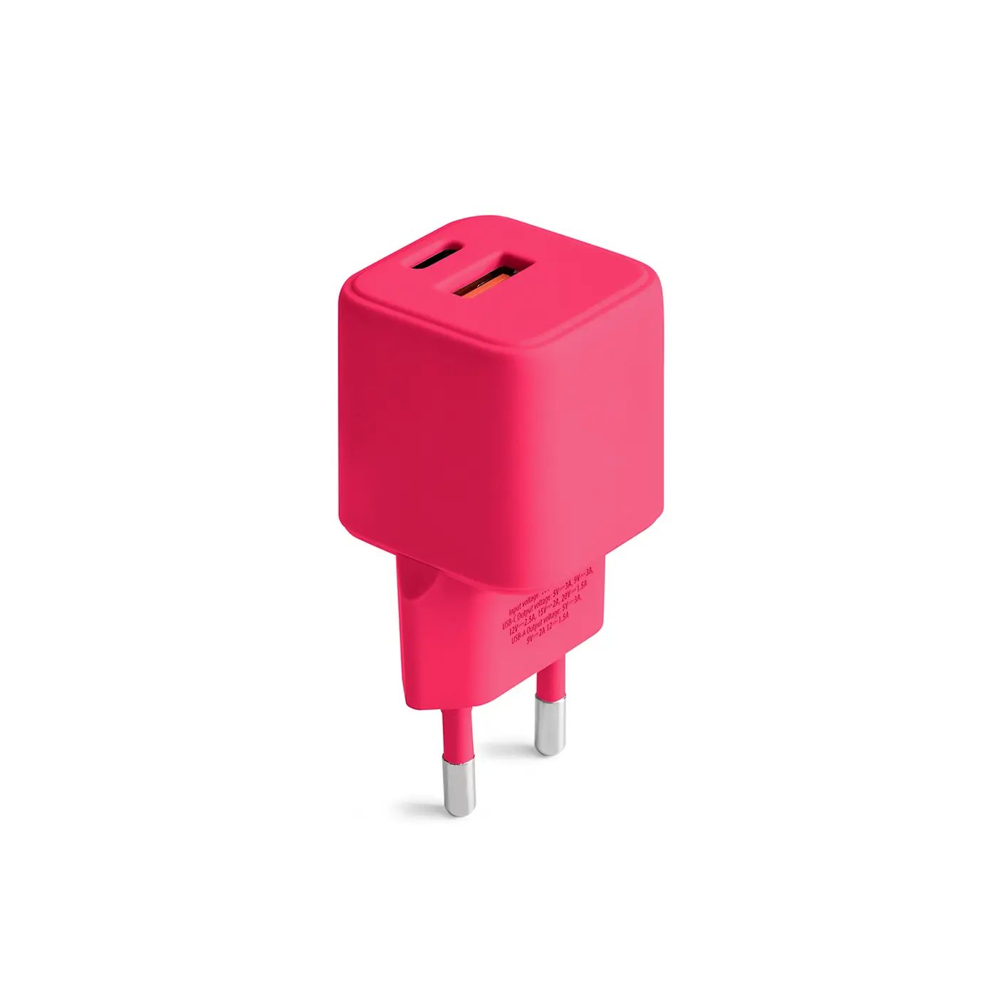 Ładowarka sieciowa Colorum USB-A USB-C Czerwony