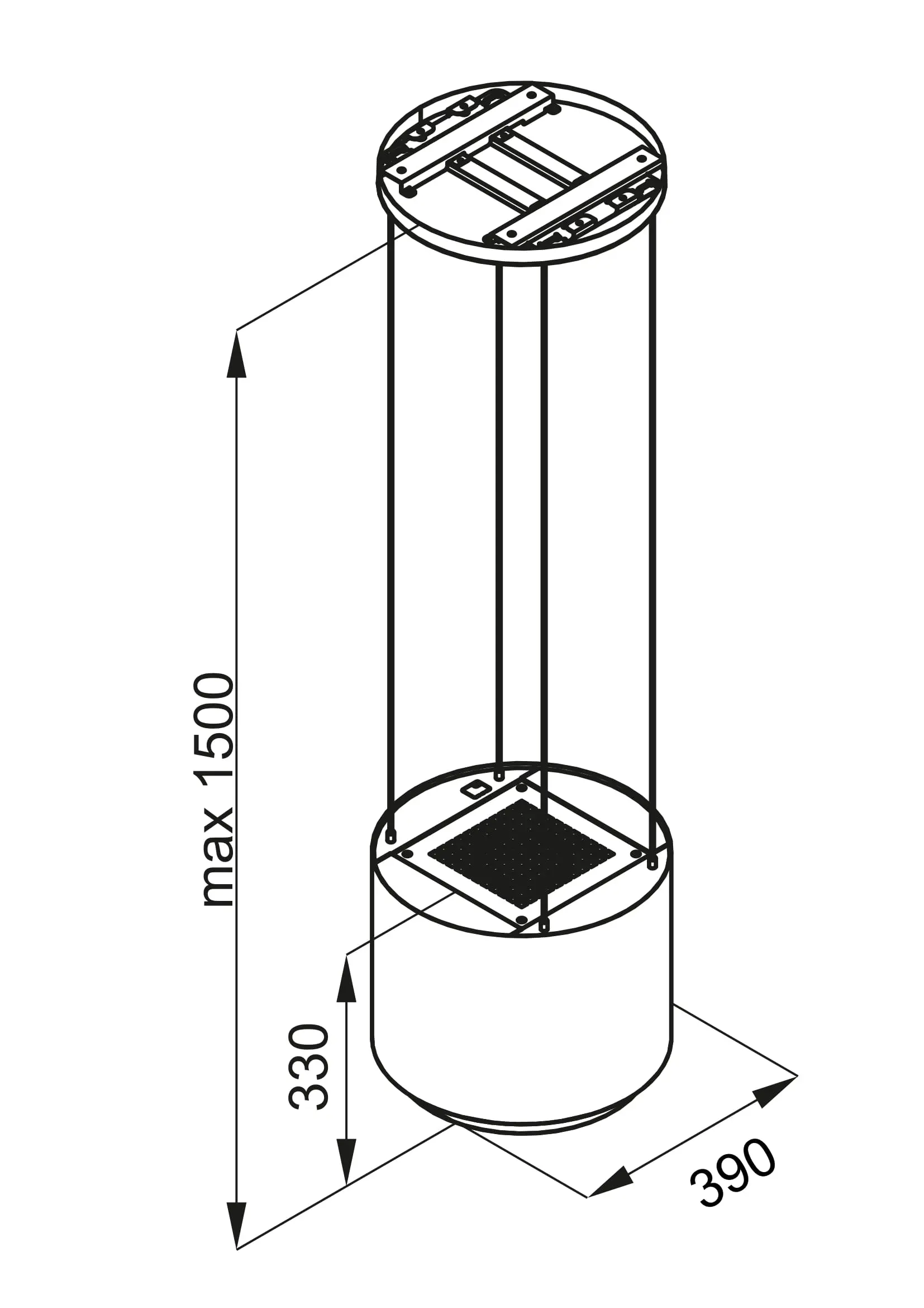 Okap Globalo Arenoflow 39.4 Czarny