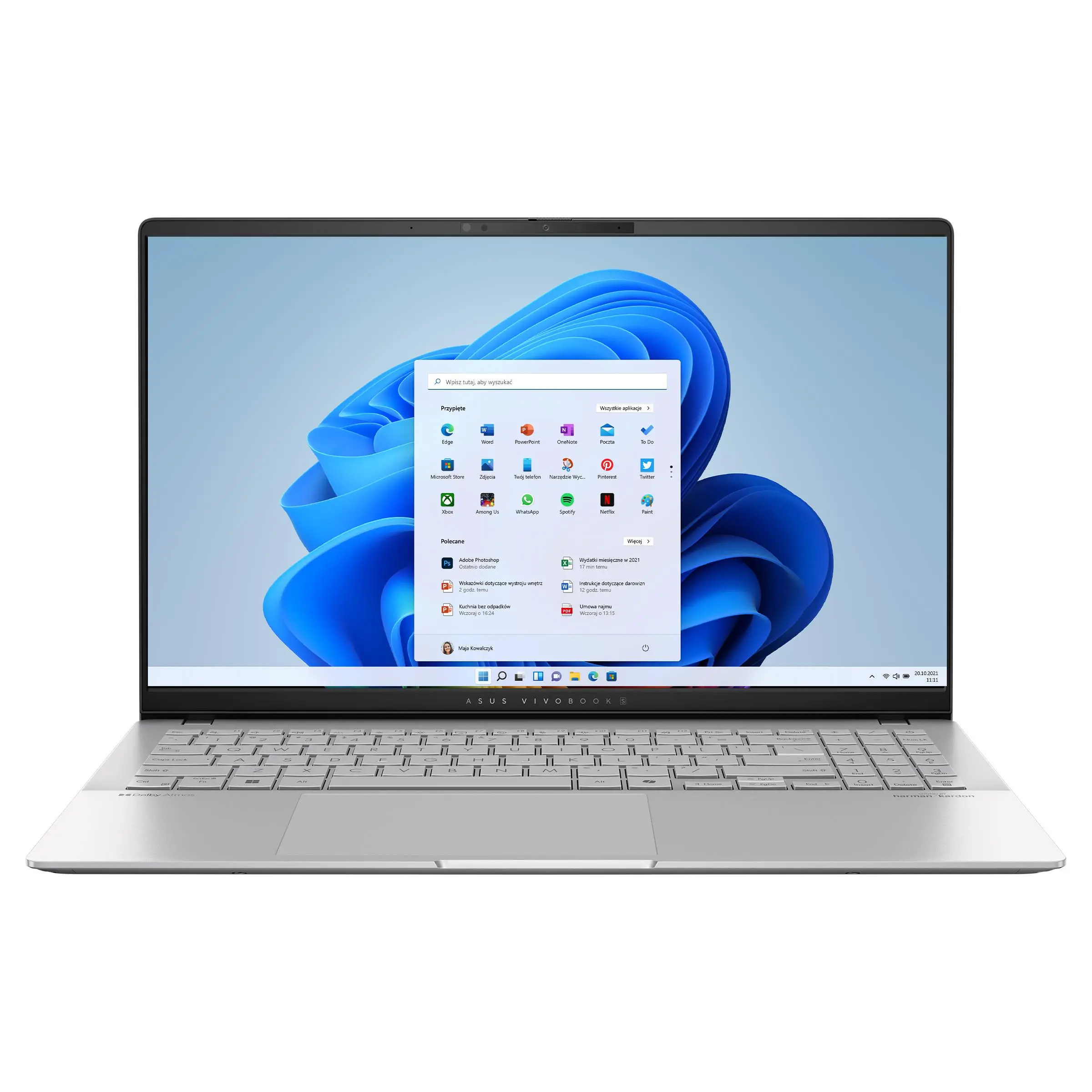 Laptop biznesowy ASUS Vivobook S 15 OLED S5507QA-MA064X 15,6" Snapdragon X Elite X1E-78 -100 32GB RAM 1TB Dysk SSD Win11 Pro Srebrny