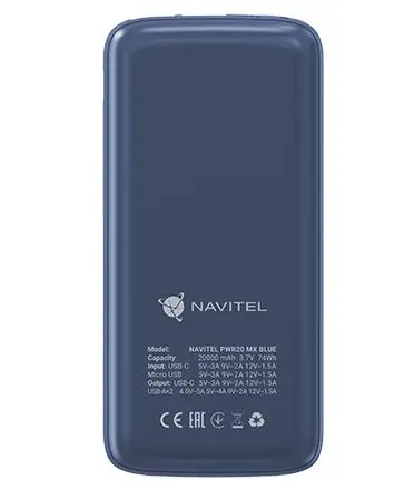 Powerbank Navitel PWR20 MX 20000mAh 22,5W Niebieski
