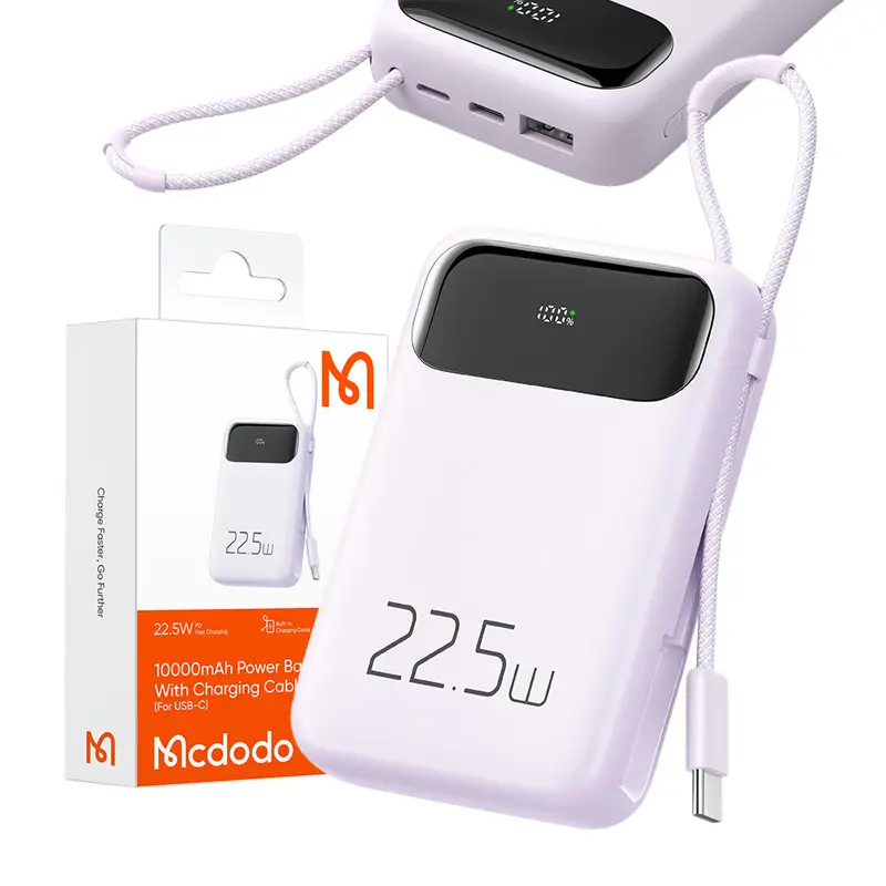 Powerbank Mcdodo MC-3245 10000mAh, 22.5W z kablem USB-C Fioletowy