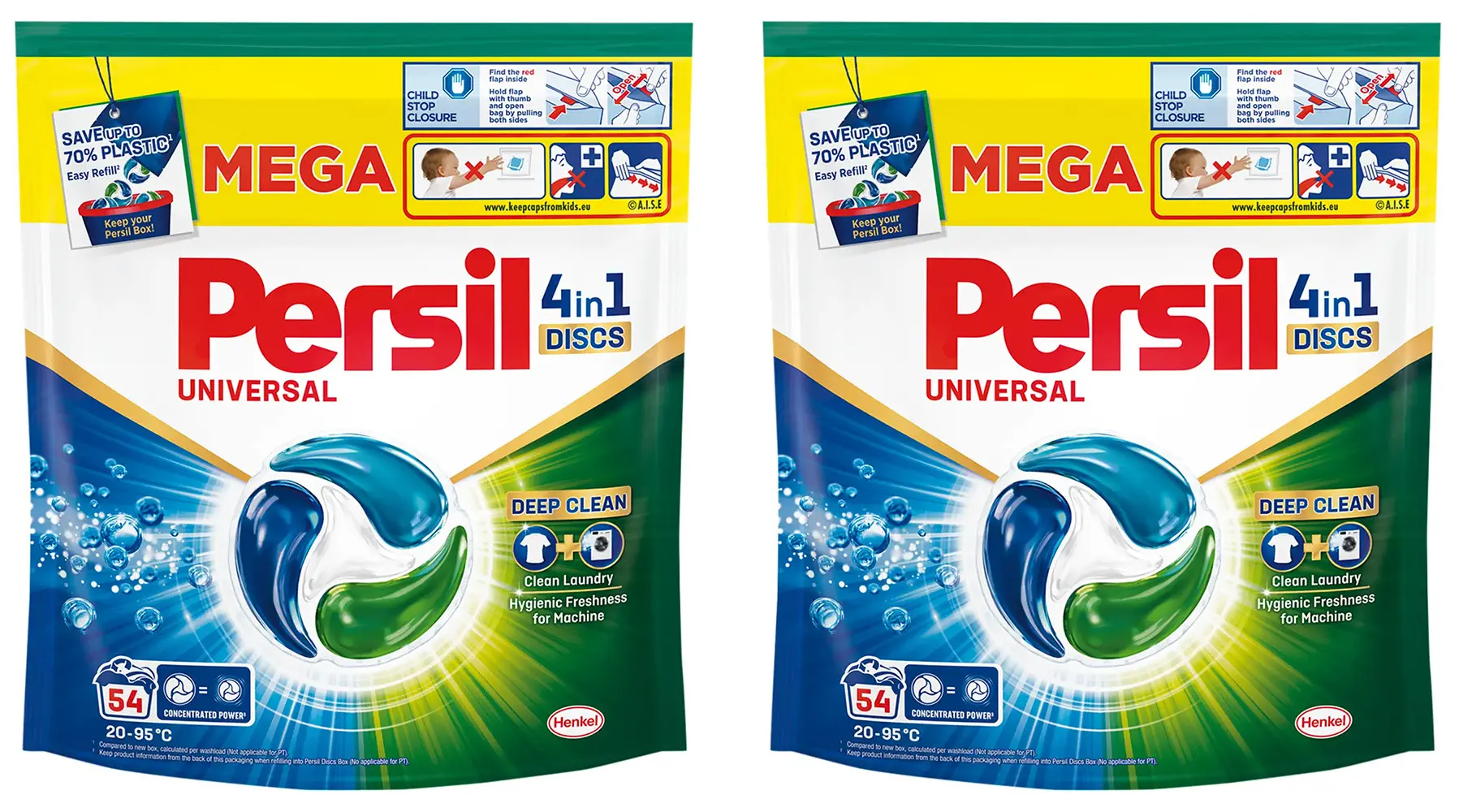 Kapsułki do prania Persil Discs Universal 4w1 zestaw 2x54szt.