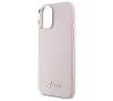 Etui Guess Silicone Script Metal Logo & Frame do iPhone 16 Plus Różowy