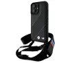 Etui BMW M Edition Carbon Stripe & Strap do iPhone 16 Plus Czarny