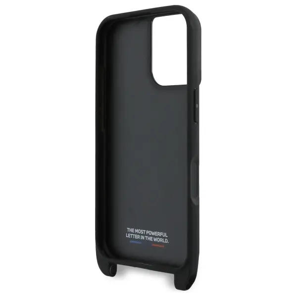 Etui BMW M Edition Carbon Stripe & Strap do iPhone 16 Plus Czarny