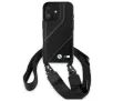 Etui BMW M Edition Carbon Stripe & Strap do iPhone 16 Plus Czarny