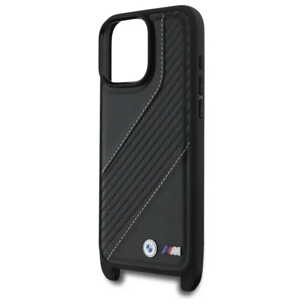 Etui BMW M Edition Carbon Stripe & Strap do iPhone 16 Pro Max Czarny