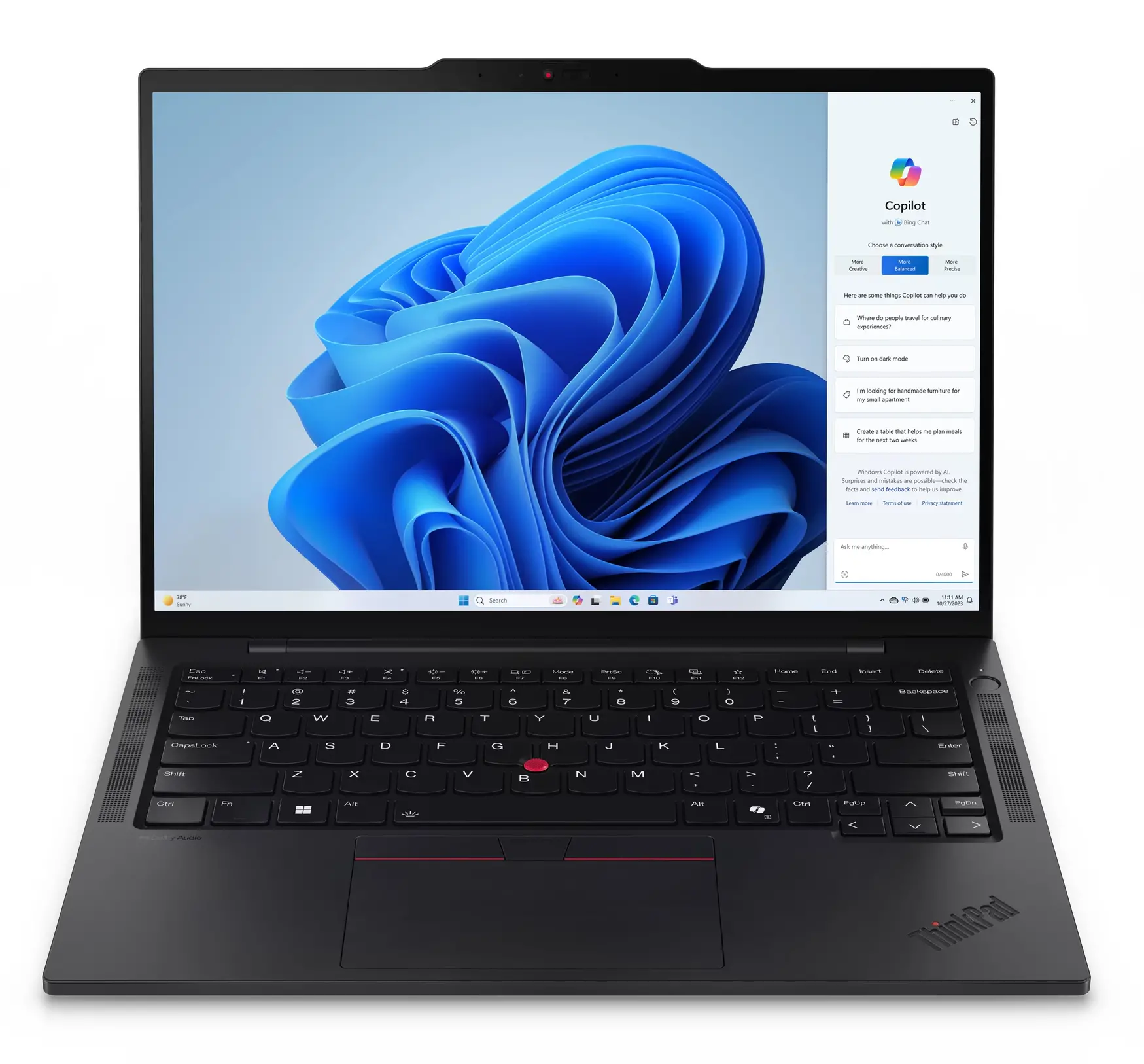 Laptop biznesowy Lenovo ThinkPad T14s Gen 5 14" Ultra 7 155U 16GB RAM 512GB Dysk SSD Win11 Pro Czarny Funkcje AI