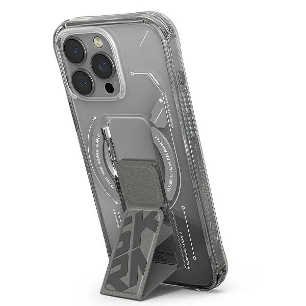 Etui Skinarma Helio Magnetic Charging + Grip Stand do iPhone 16 Pro Max Tytanowy