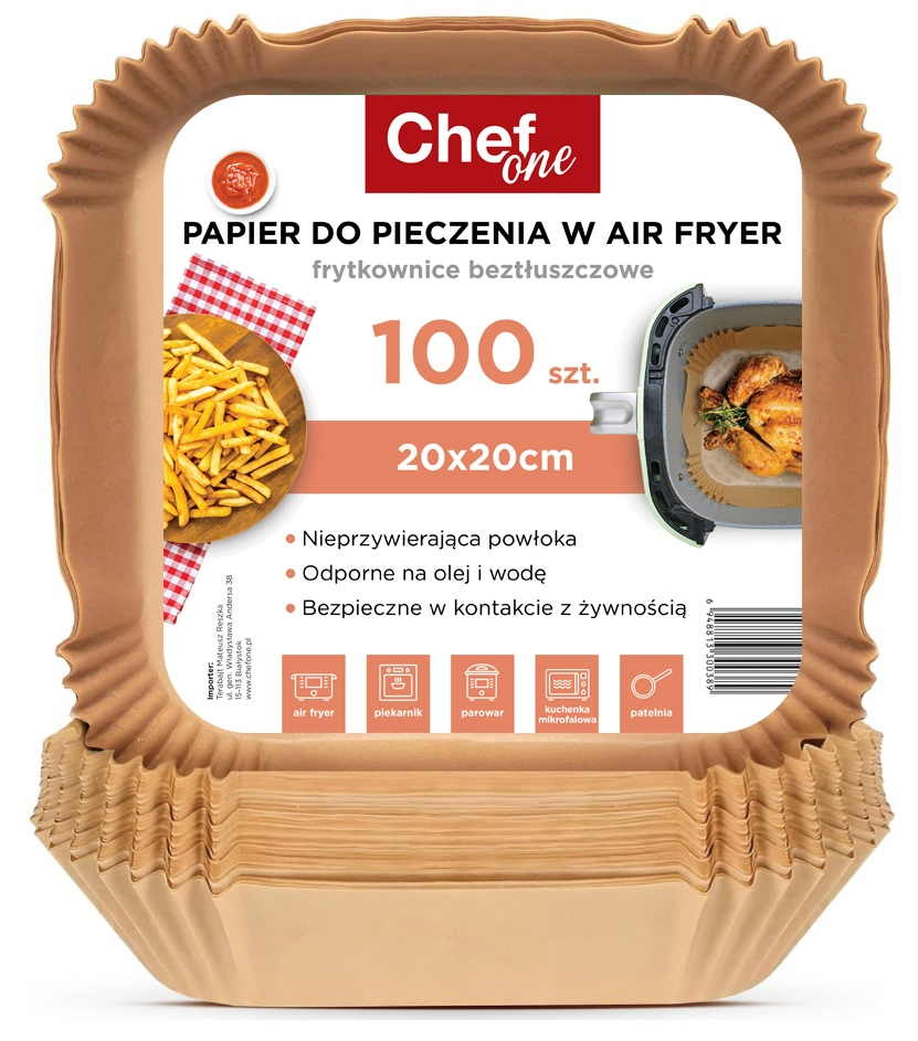 Papierowe wkłady ChefOne 100szt. 20 x 20 cm