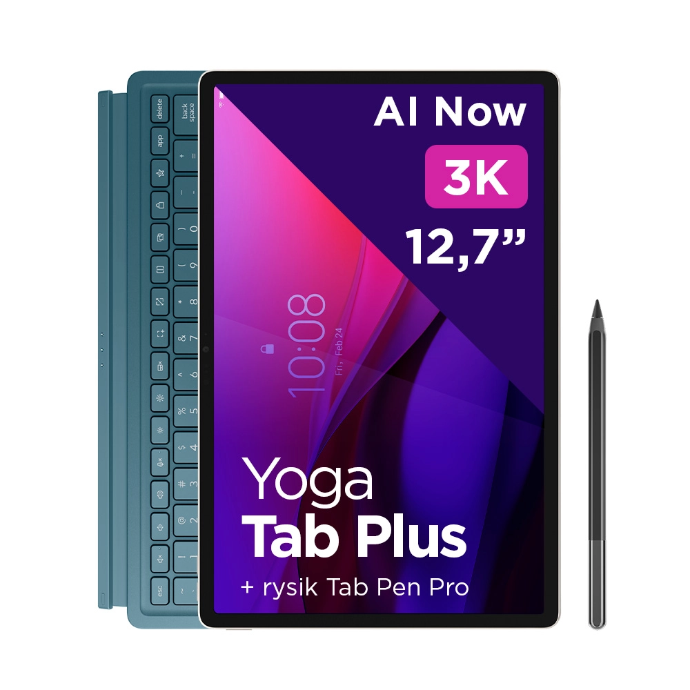 Tablet Lenovo Yoga Tab Plus 12,7" TB520FU 16/256GB Zielony Wi-Fi + Rysik + Klawiatura