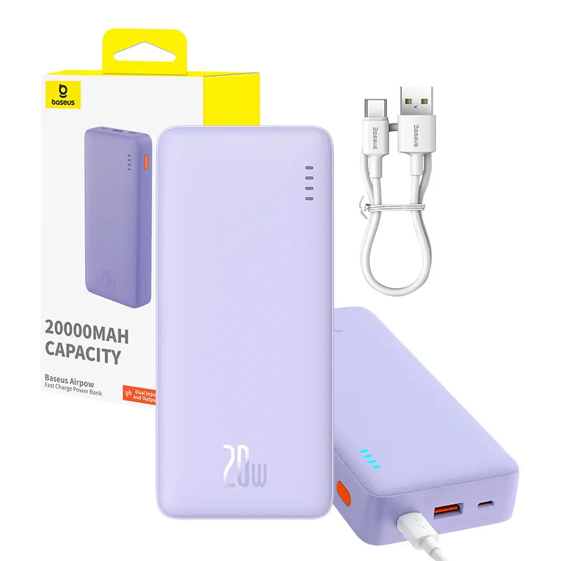 Powerbank Baseus P10022804513-00 Airpow 20000mAh 20W Fioletowy