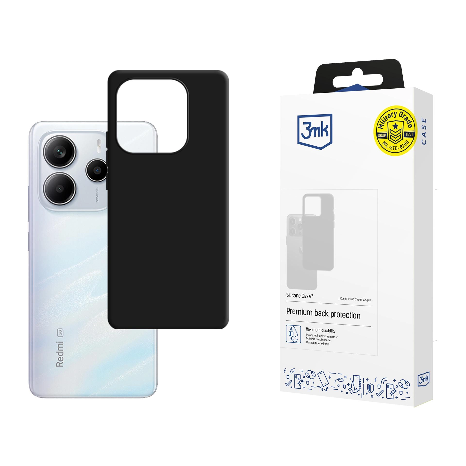 Etui 3mk Silicone Case do Redmi Note 14 Czarny