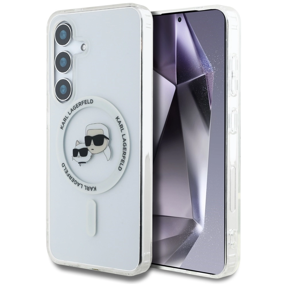 Etui Karl Lagerfeld Printed Logo MagSafe do Galaxy S25 Plus Biały