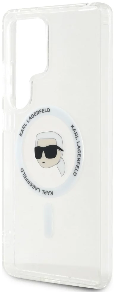 Etui Karl Lagerfeld Button Karl Head Printed Logo MagSafe do Galaxy S25 Ultra Biały
