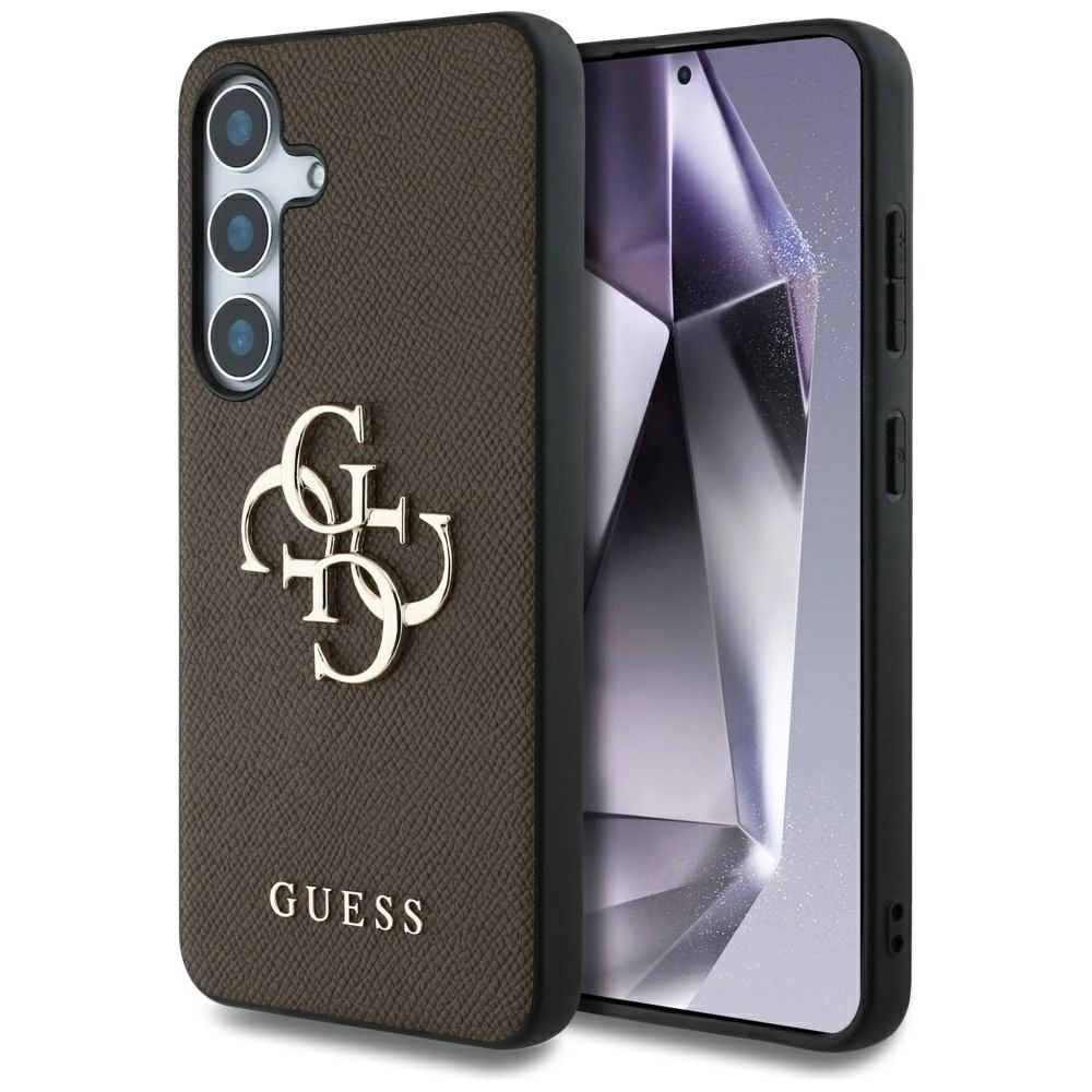Etui Guess Grained Big 4G Logo Small Classic Logo do Galaxy S25 Plus Brązowy
