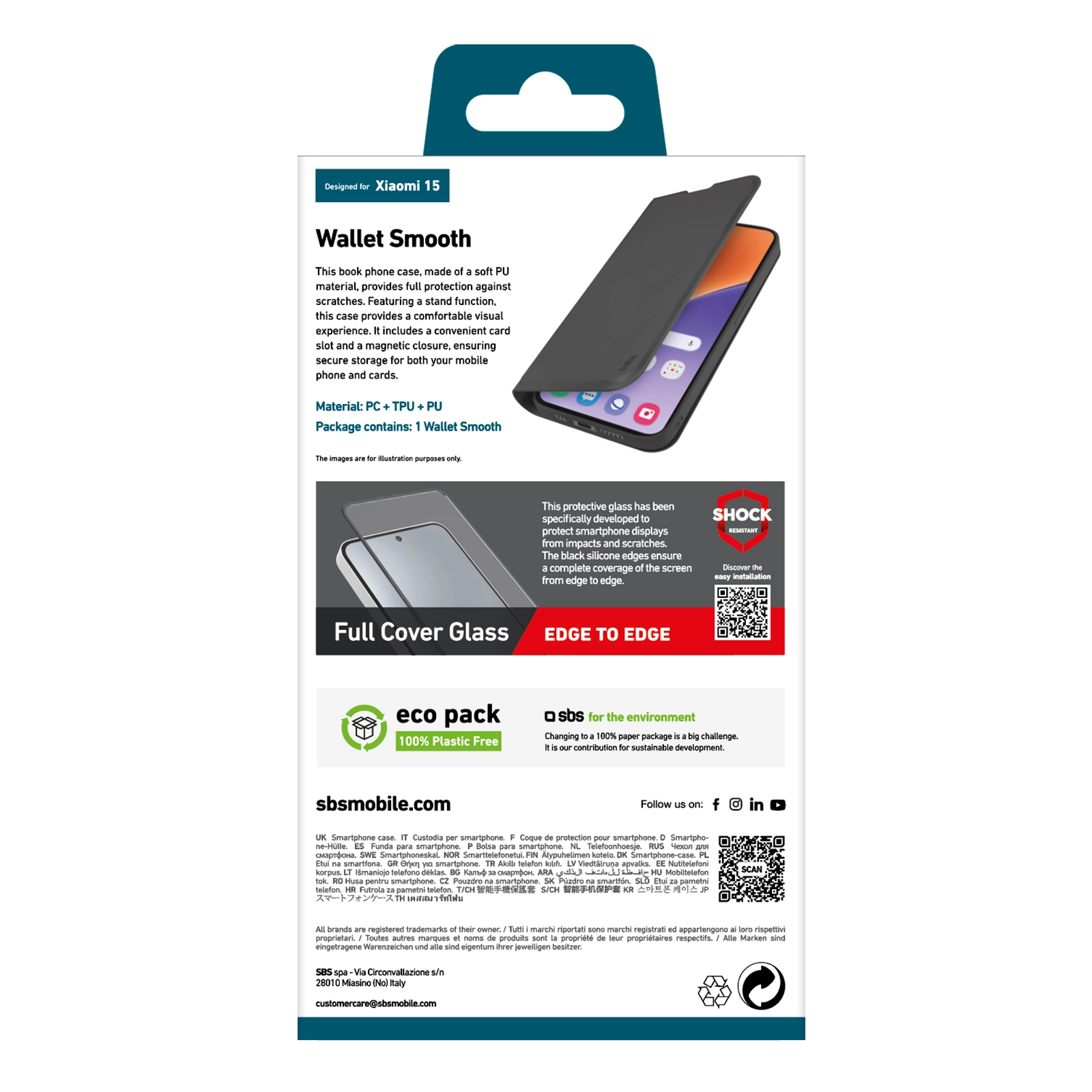 Etui SBS Smooth Wallet do Xiaomi 15 Czarny