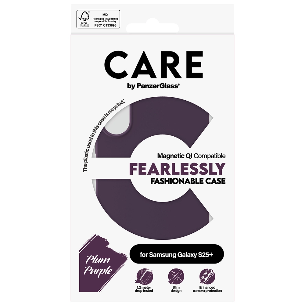 Etui PanzerGlass Fearlessly Fashionable Magnetic Qi do Samsung Galaxy S25 Plus Fioletowy
