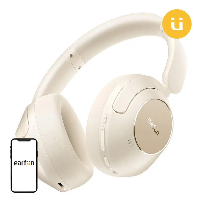 Słuchawki bezprzewodowe Earfun Wave Pro Nauszne Bluetooth 5.0 Beżowy