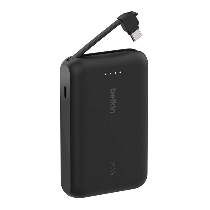 Powerbank Belkin BPB021HQBK 10000mAh, 20W, Wbudowany kabel USB-C, Czarny