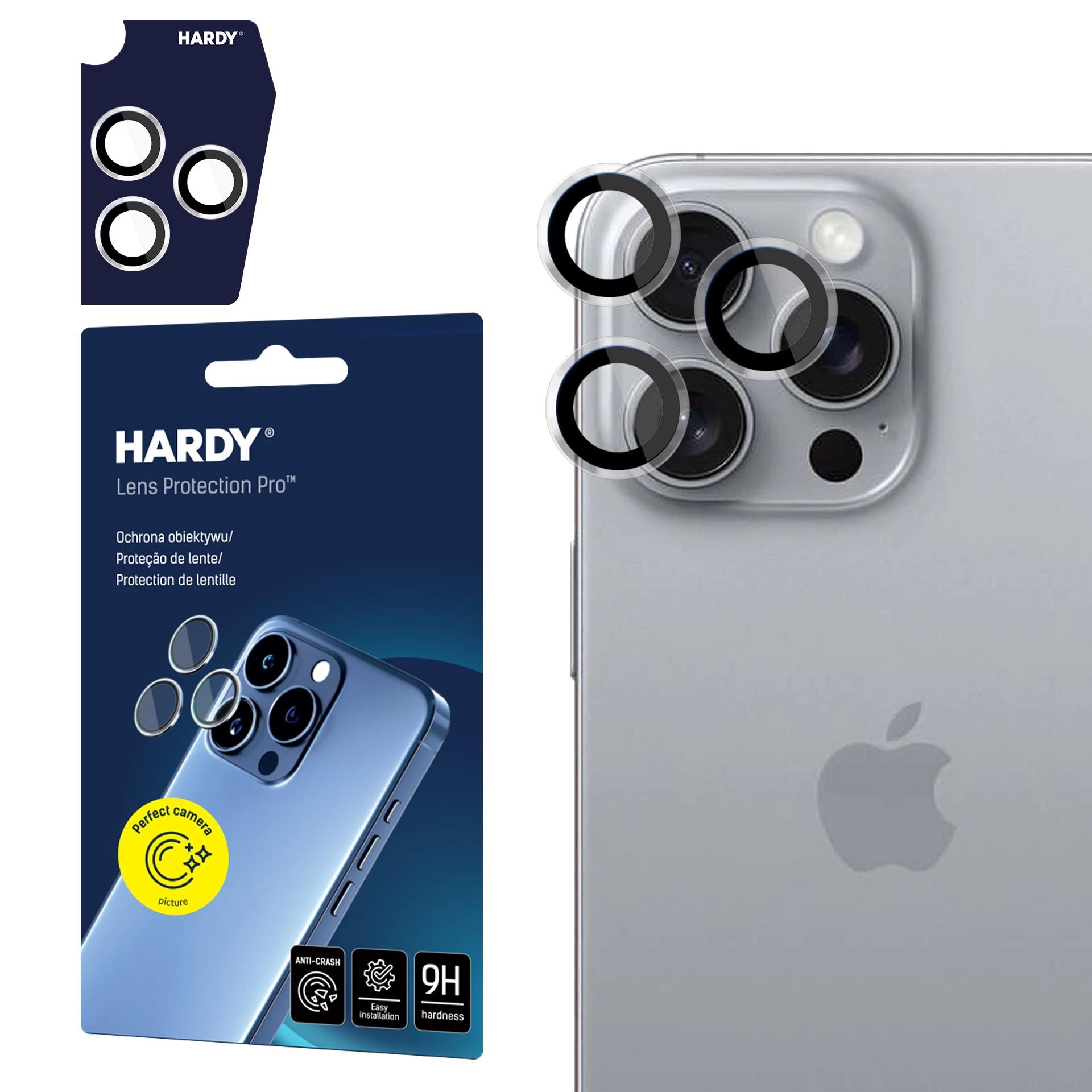 Szkło hartowane 3mk HARDY Lens Protection Pro Transparent do iPhone 16 Pro / 16 Pro Max