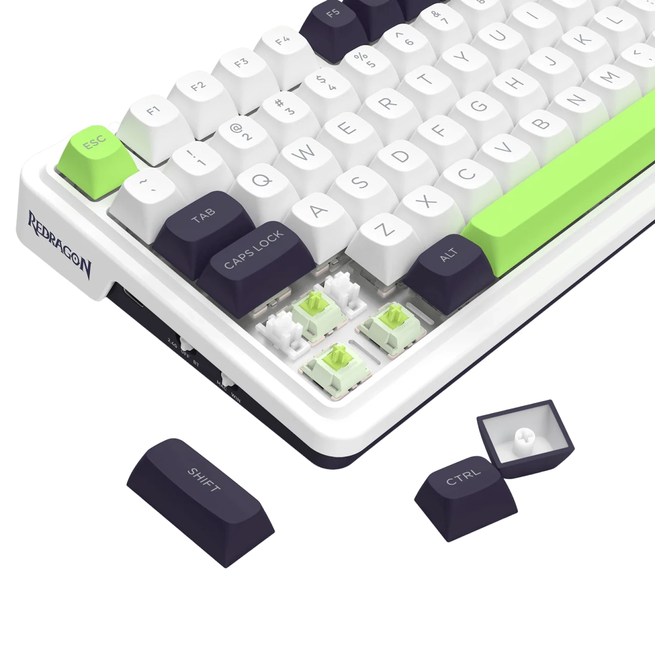 Klawiatura mechaniczna Redragon Eisa Max K686WBG-RGB-MAX Biało-zielony