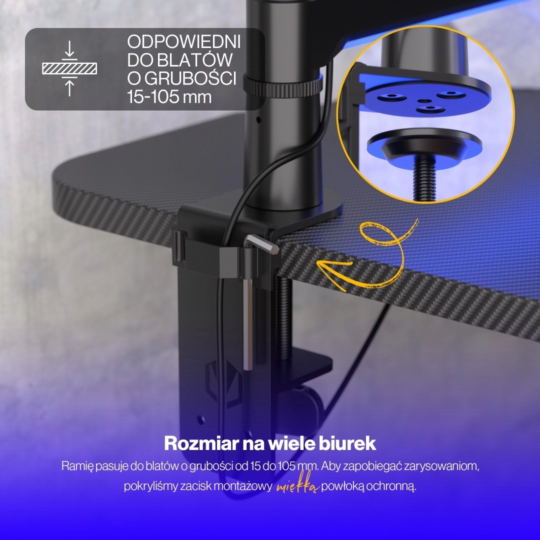 Ramię na mikrofon Endorfy EY0A010 Broadcast Low Profile RGB Boom Arm