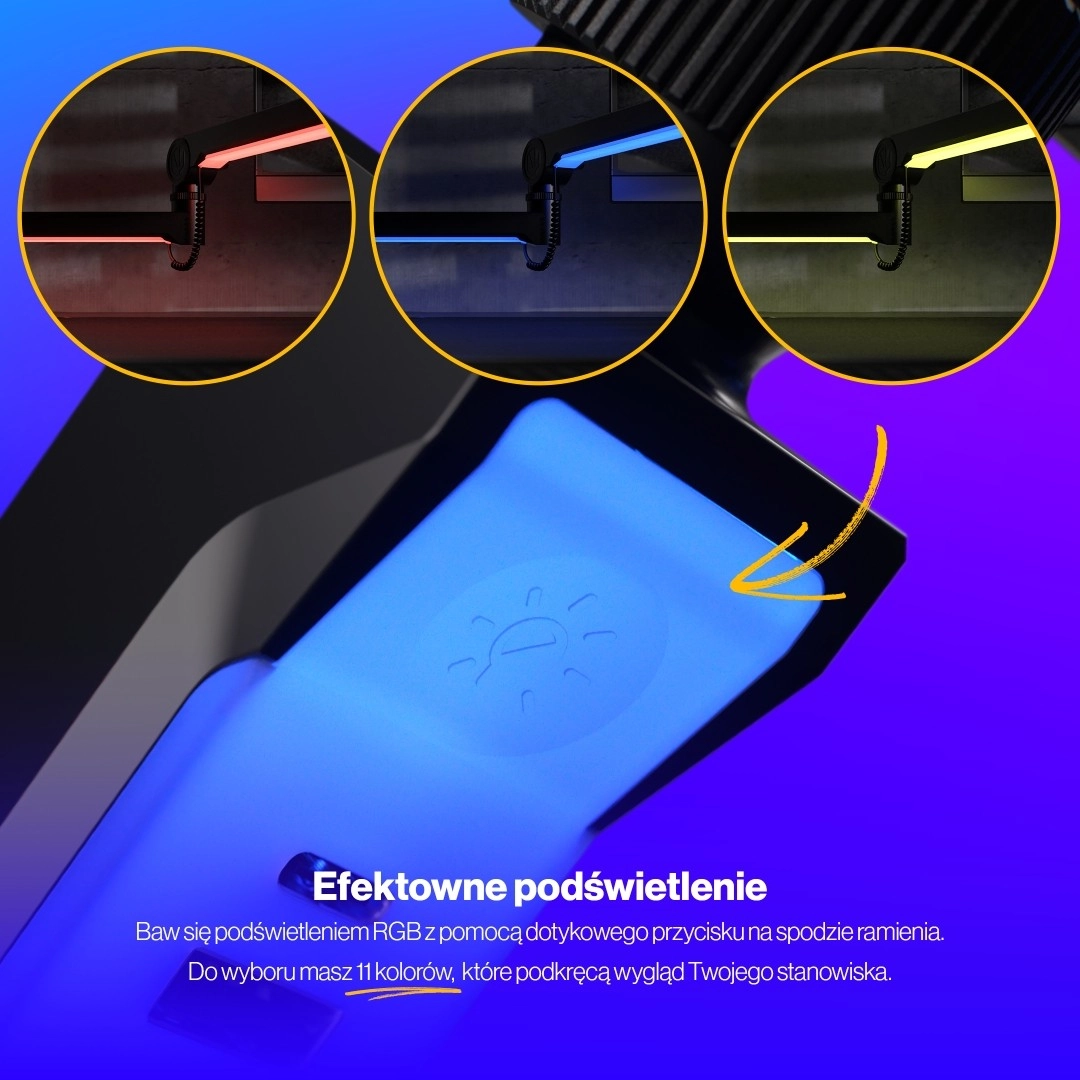 Ramię na mikrofon Endorfy EY0A010 Broadcast Low Profile RGB Boom Arm
