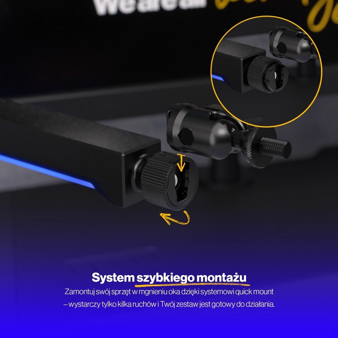 Ramię na mikrofon Endorfy EY0A010 Broadcast Low Profile RGB Boom Arm