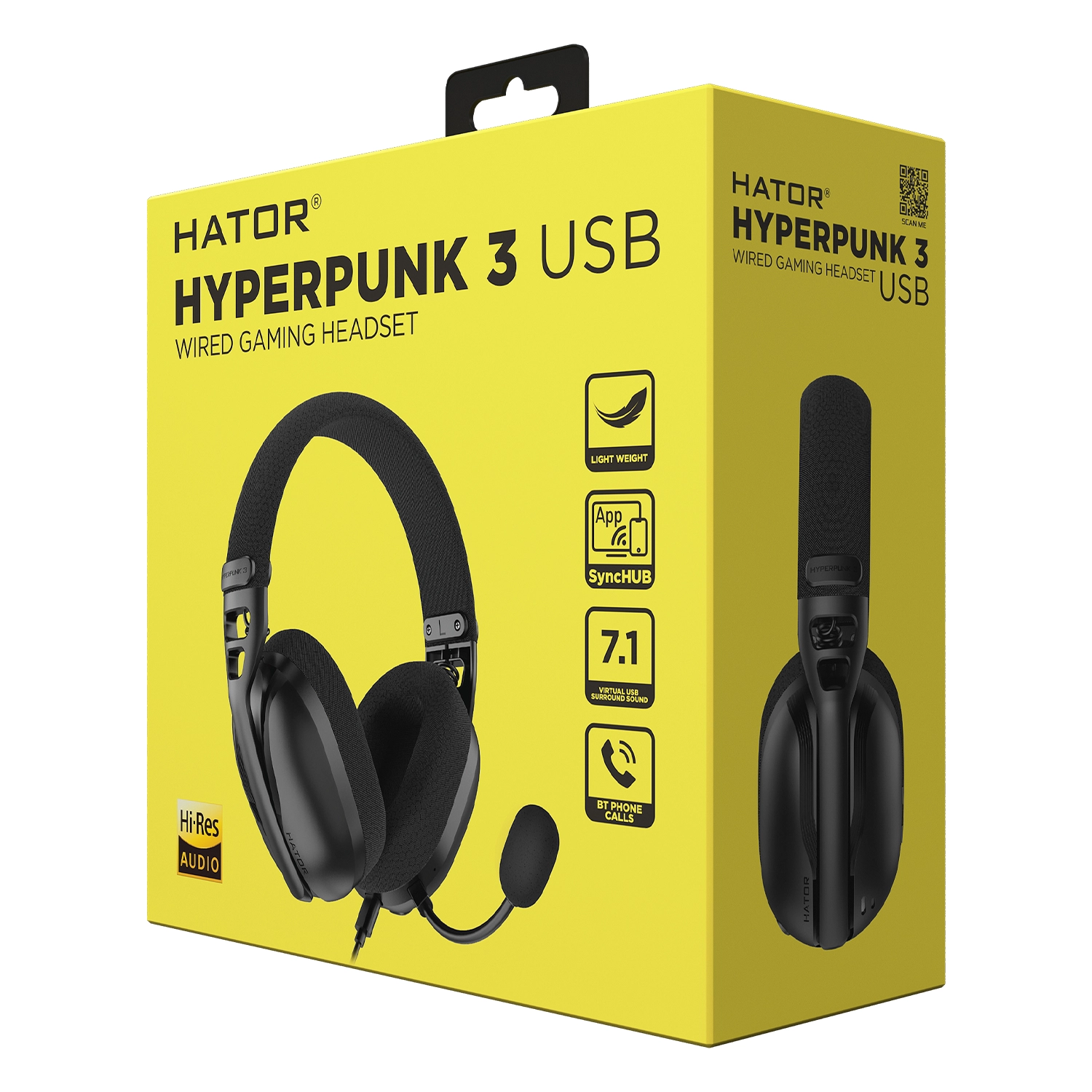 Słuchawki bezprzewodowe z mikrofonem Hator Hyperpunk 3 USB ESH10 Nauszne Czarny