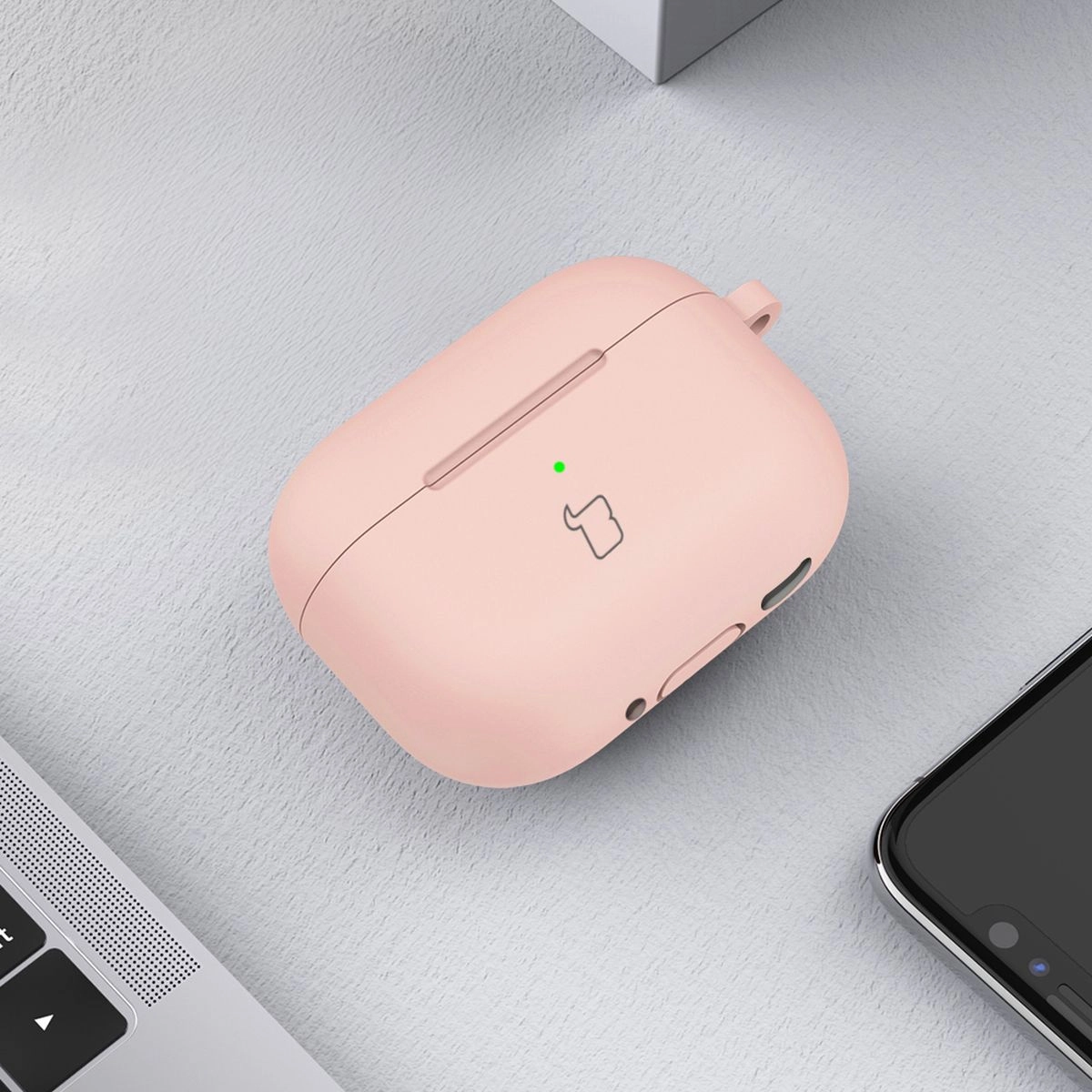 Etui na słuchawki Bizon Case Headphone Silicone do AirPods 4 Różowy