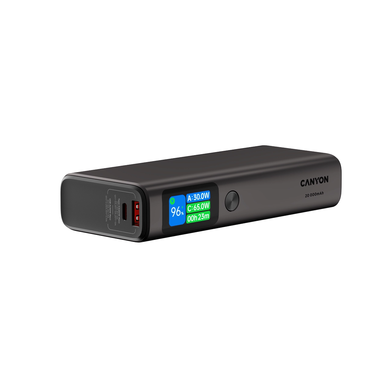 Powerbank Canyon OnPower 230 TFT 20000mAh PD 130W Grafitowy