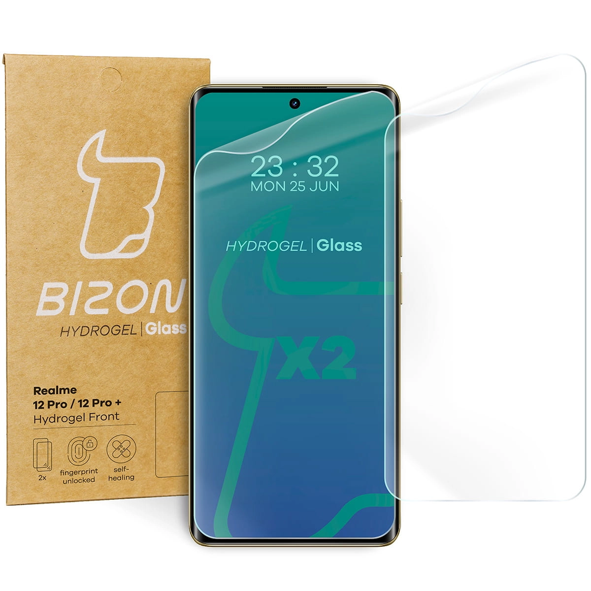 Folia hydrożelowa Bizon na ekran Hydrogel Front do Realme 12 Pro/12 Pro+ 2sztuki
