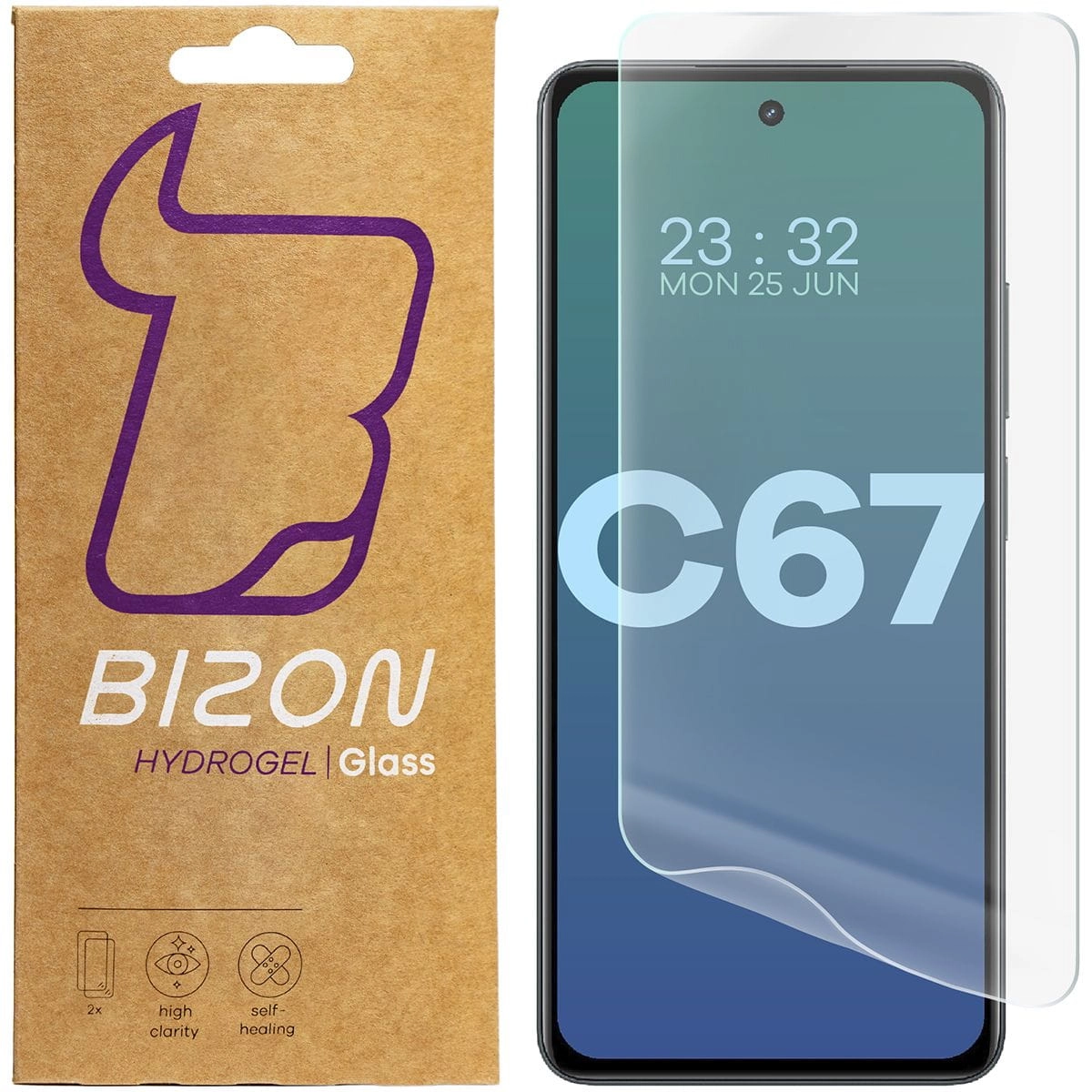 Folia hydrożelowa Bizon na ekran Hydrogel Front do Realme C67 4G 2 sztuki