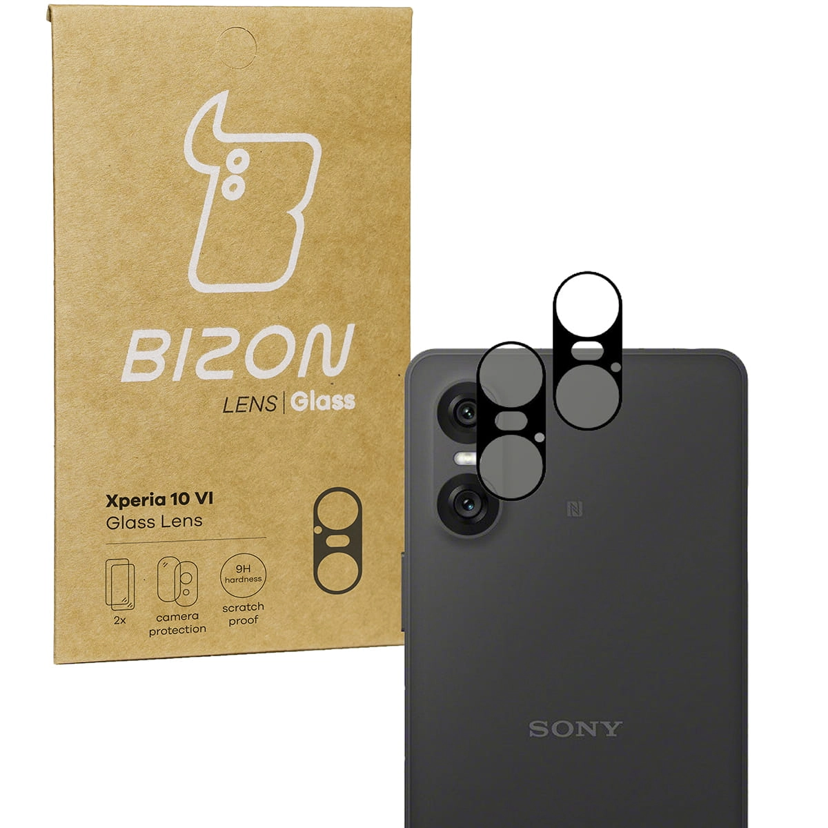 Szkło ochronne Bizon na aparat Lens do Sony Xperia 10 VI 2 sztuki