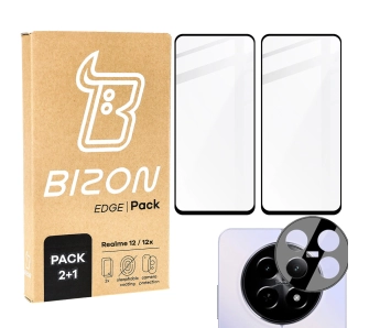 Zestaw ochronny Bizon 2x szkło + szybka na aparat Edge 2 Pack do Realme 12/12x