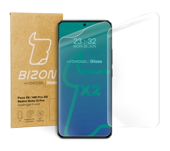 Folia hydrożelowa Bizon na ekran Hydrogel Front do Xiaomi Poco X6/Poco M6 Pro 4G/Redmi Note 13 5G/Redmi Note 13 Pro 4G/5G 2 sztuki