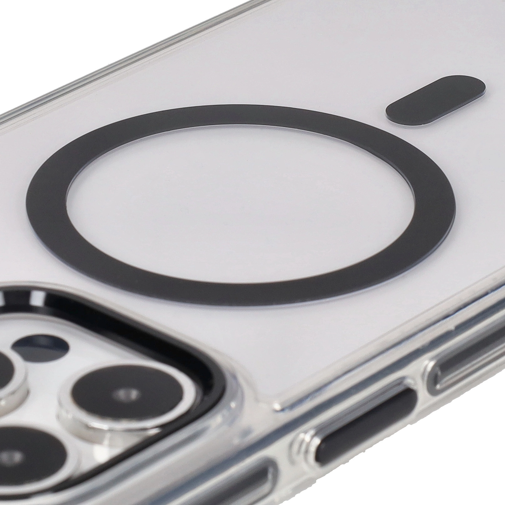 Etui Bizon Marco z MagSafe do iPhone 15 Pro Max Przezroczyste z czarną ramką
