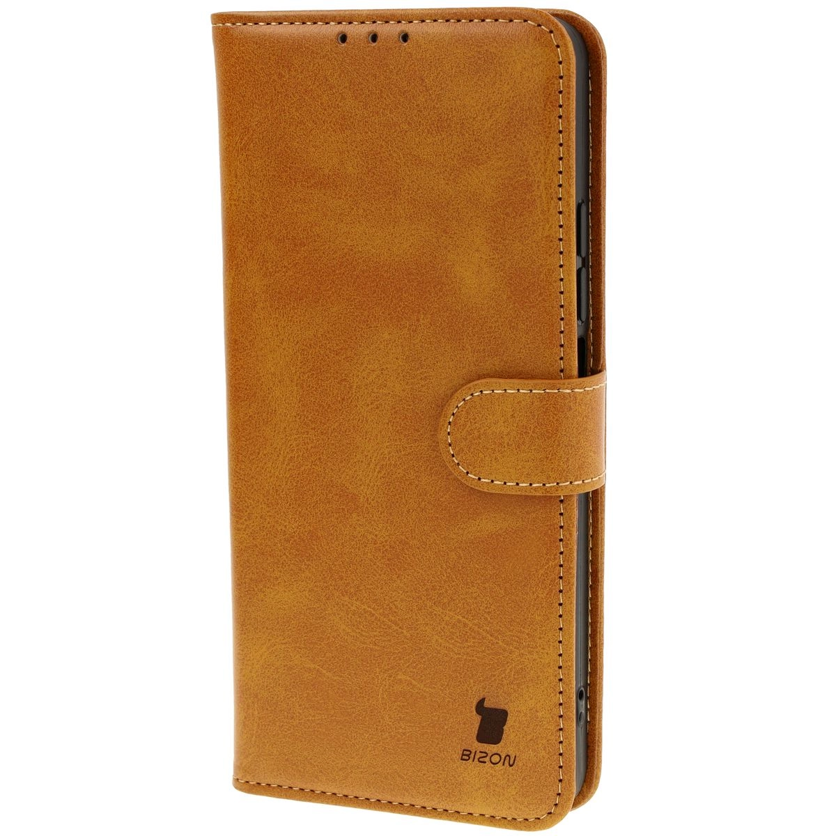 Etui Bizon z klapką Pocket do Xiaomi Redmi 14C 4G Brązowy