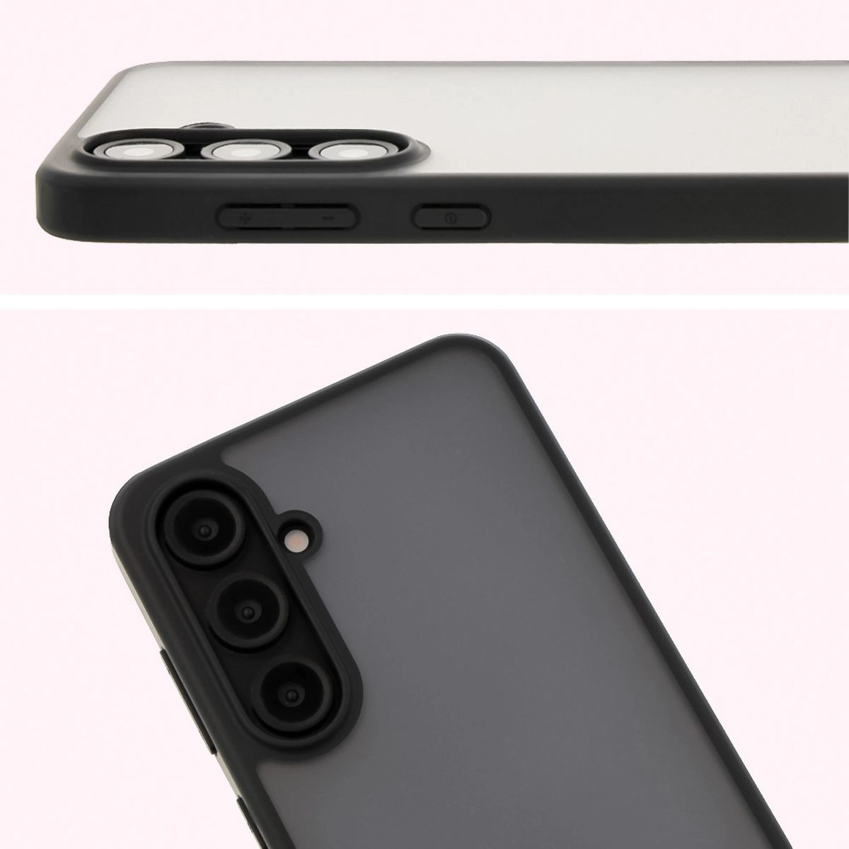 Etui Bizon Angelo do Galaxy S24 FE Przydymione z czarną ramką