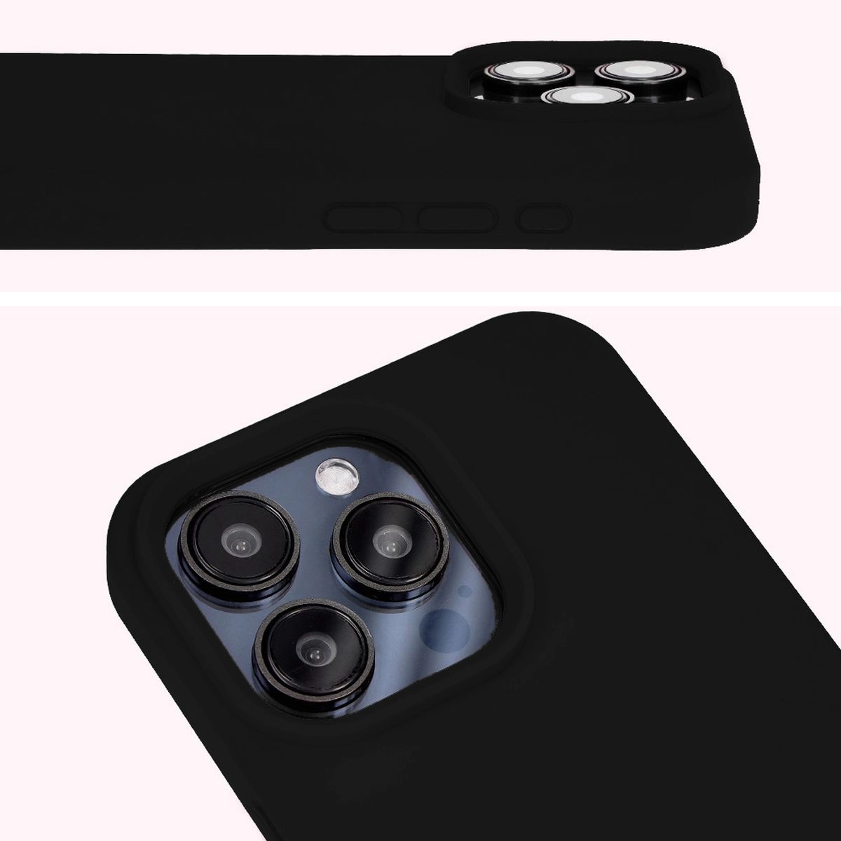 Etui Bizon Silikonowe Soft do iPhone 15 Pro Max Czarny