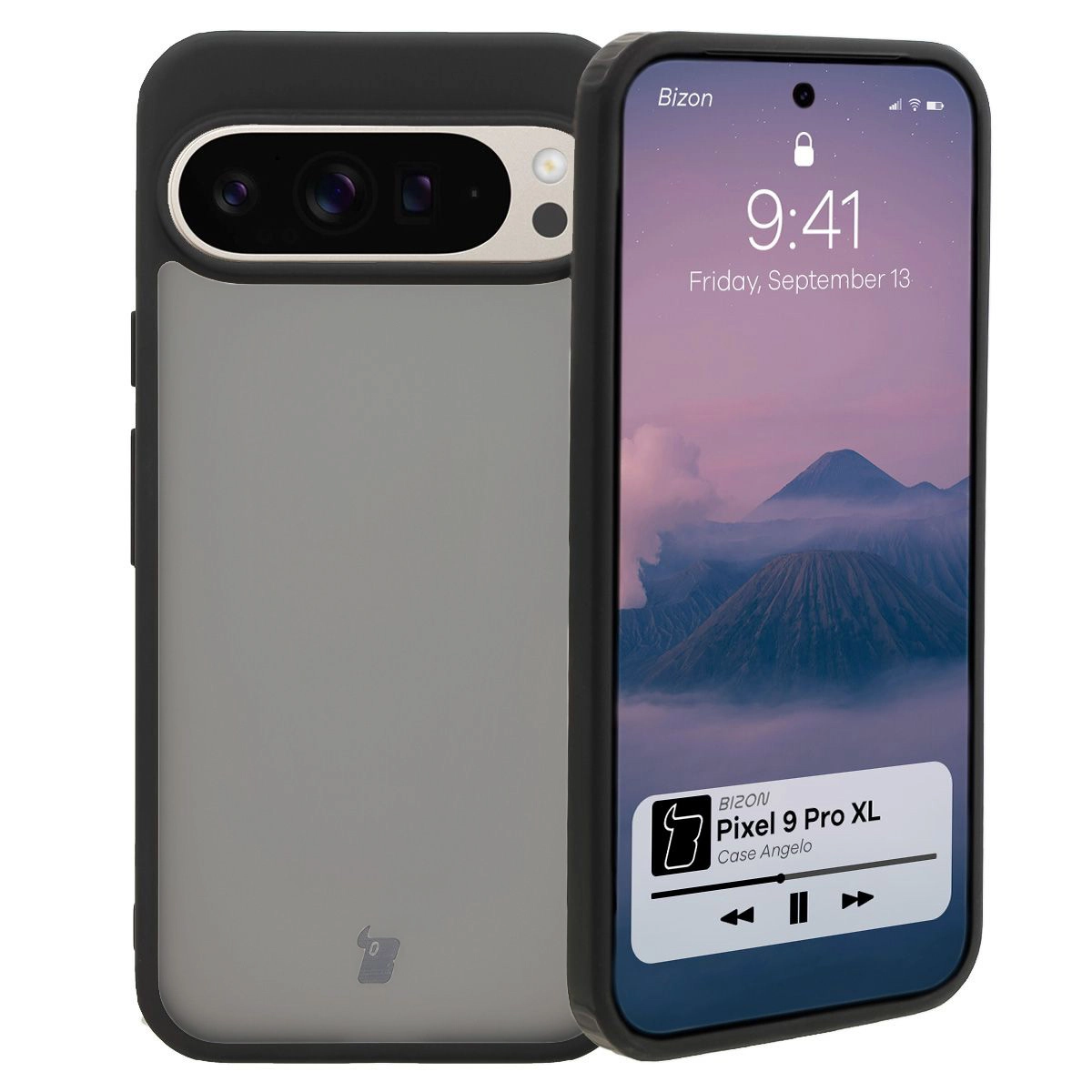Etui Bizon Angelo do Google Pixel 9 Pro XL Przydymione z czarną ramką