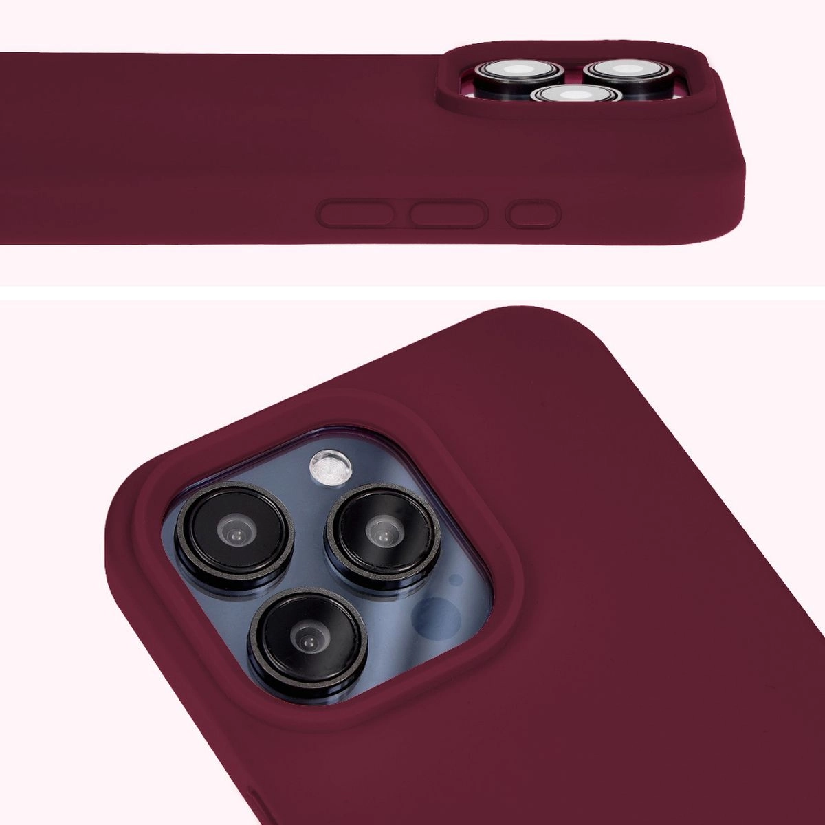 Etui Bizon Silikonowe Soft do iPhone 15 Pro Max Ciemno-fioletowy