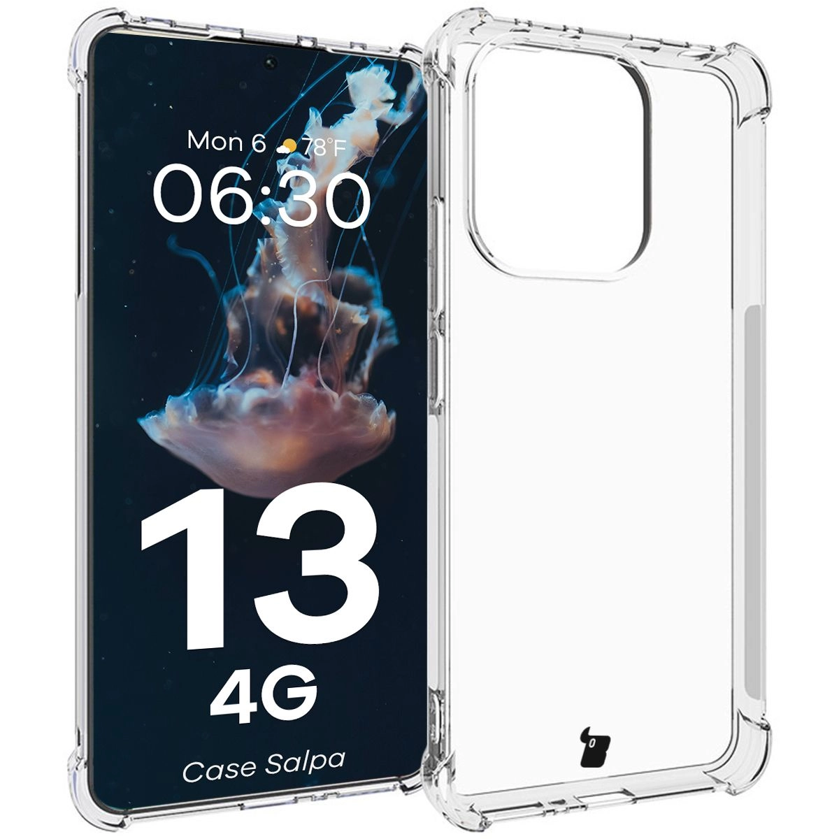 Etui Bizon Elastyczne Salpa do Xiaomi Redmi Note 13 4G Przezroczysty