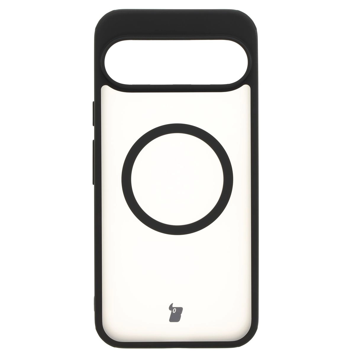 Etui Bizon MatteO z MagSafe do Google Pixel 9 Pro XL Półprzezroczyste z czarną ramką