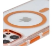 Etui Bizon Marco z MagSafe do iPhone 12 Pro / 12 Przezroczyste z pomarańczową ramką