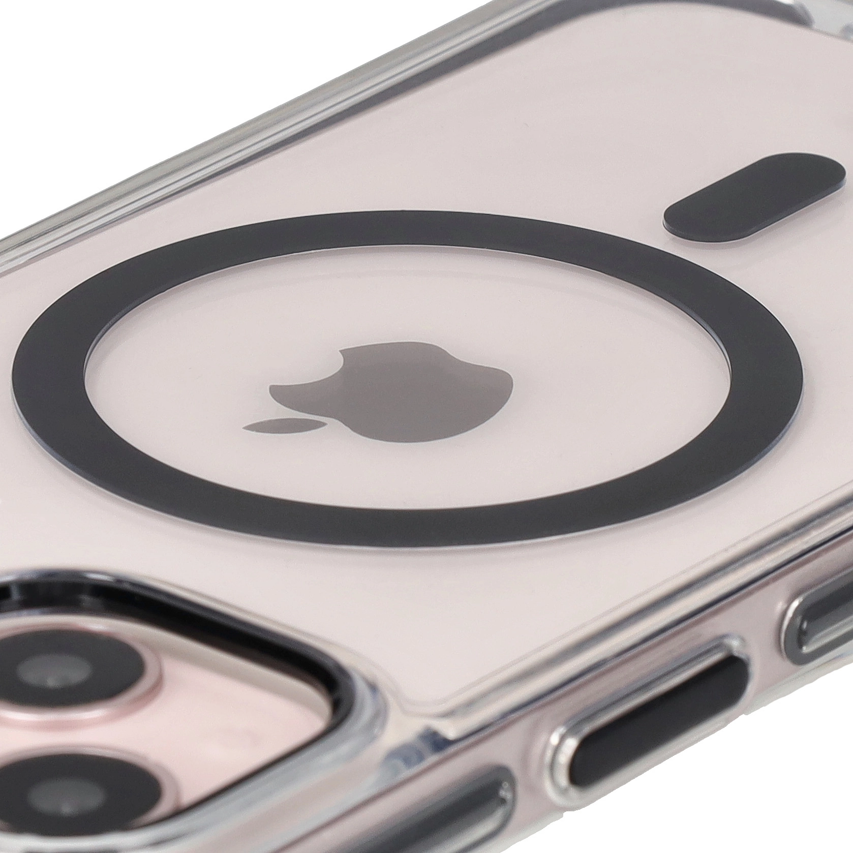 Etui Bizon Marco z MagSafe do iPhone 14/13 Przezroczyste z czarną ramką